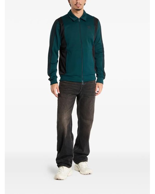 Adidas Green Adicolor Panelled Logo Jacket for men