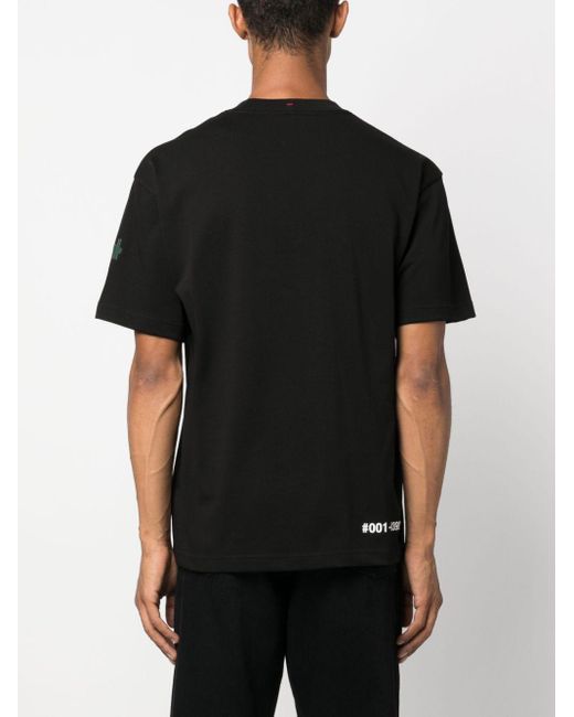 3 MONCLER GRENOBLE Black Day-namic Logo-print Cotton T-shirt for men