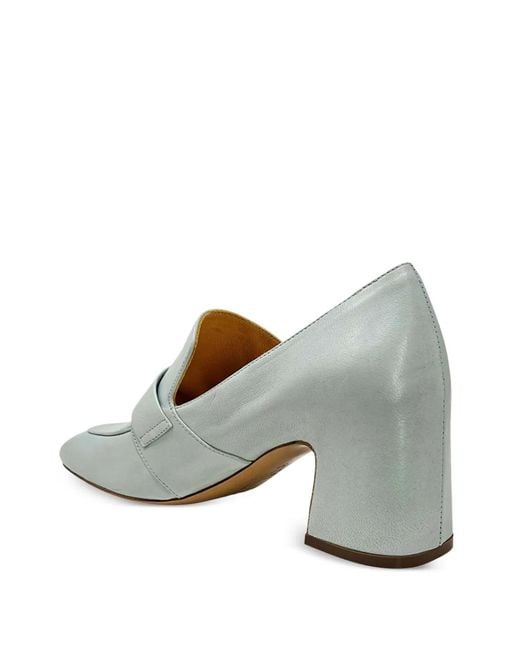Madison Maison Metallic Lock-Detail Heeled Loafers