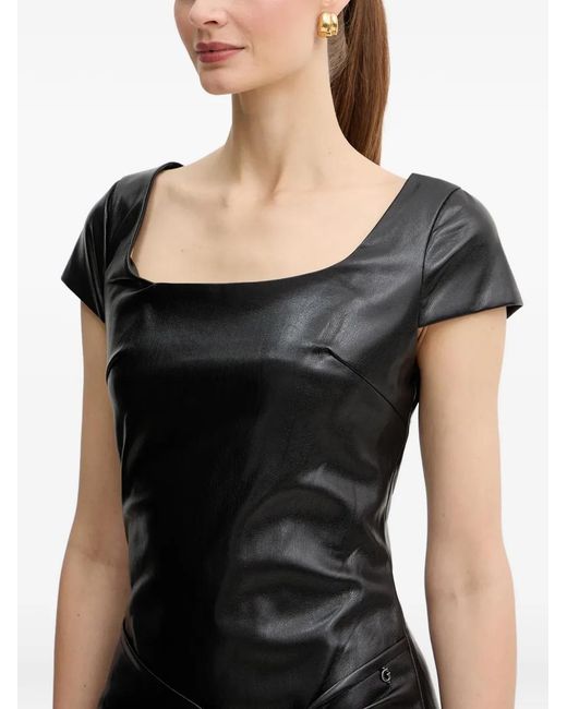 Guess Black Knot Short-Sleeve Mini Dress