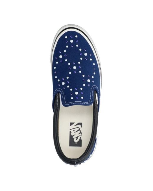 Vans Blue Premium Pearl Classic Slip-Ons for men