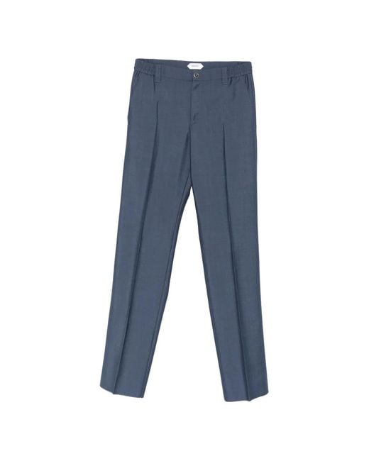 Versace Blue Informal Pressed-Crease Trousers for men