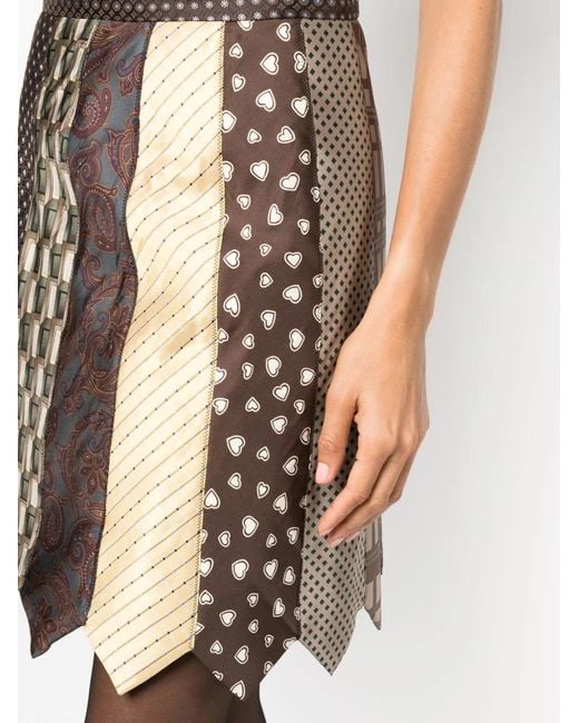 Moschino Black Tie-Patchwork High-Waisted Skirt