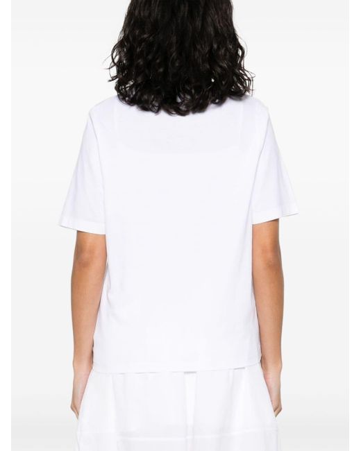 Maison Kitsuné White T-Shirt mit Speedy Fox-Applikation