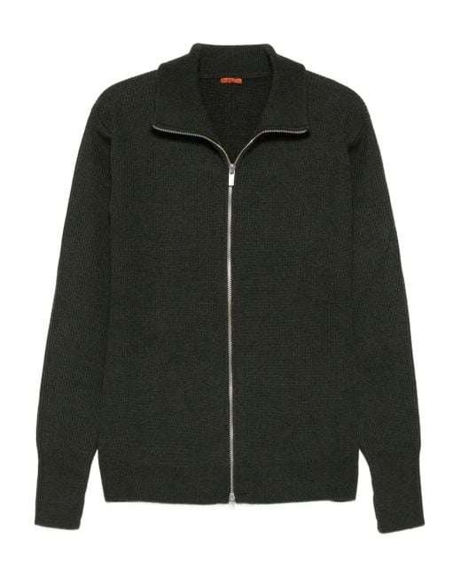 Cardigan A Coste Con Zip di Barena in Black da Uomo