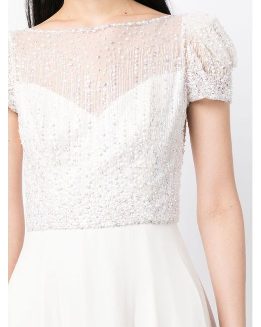 Jenny Packham White Hedvig Puff-sleeve Bridal Gown