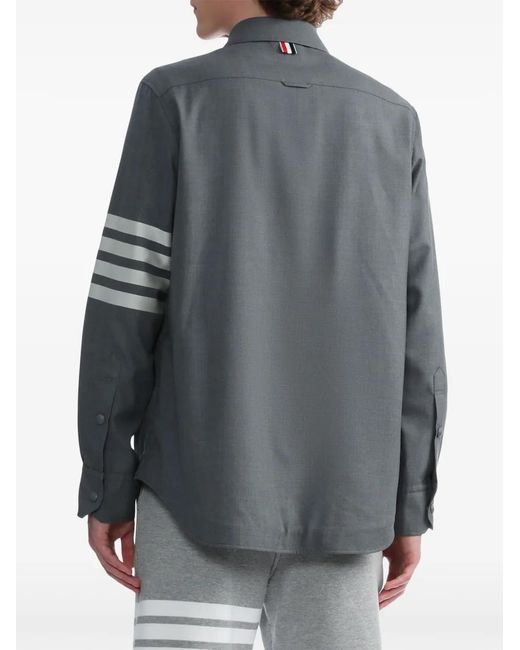 Thom Browne Shirtjack Met Drukknopen in het Gray voor heren