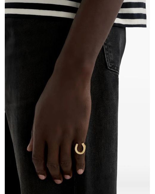 Twojeys Black Horseshoe Ring for men