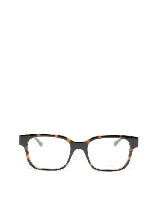 Gucci Brown Tortoiseshell-Effect Rectangle-Frame Glasses