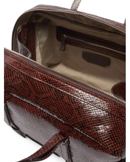 Casadei Brown Bigli Tote Bag Mit Python-Print