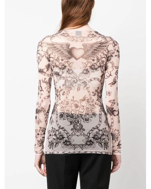 Pinko Brown Magico Floral-Print Top