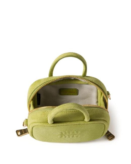 Miu Miu Green Suede Beau Micro Bag