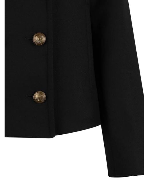 Sealup Black Double-Breasted Peacoat Jacket
