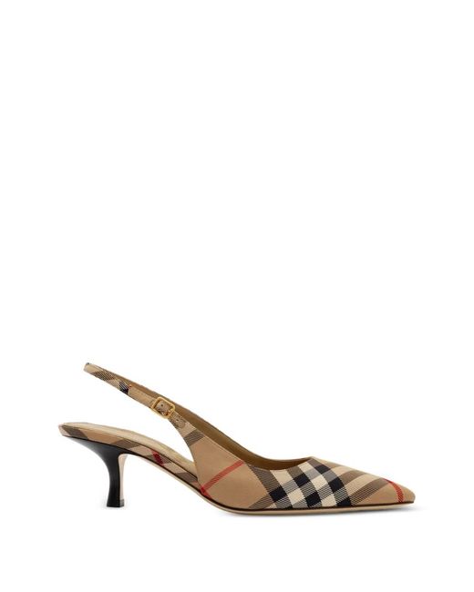 Burberry Metallic Dame Check-Print Pumps