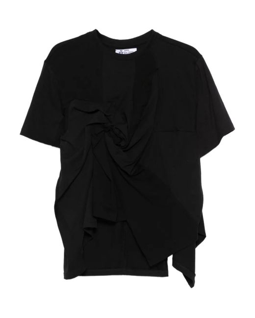 Anni Salonen Black Knot-Detail Crew-Neck T-Shirt