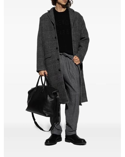 Samsøe & Samsøe Gray Manteau En Laine À Carreaux for men