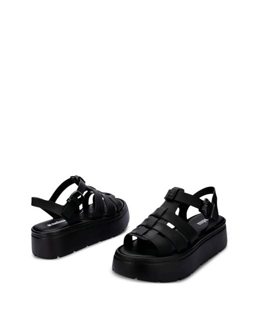Melissa Black Up Platform Strap Sandals