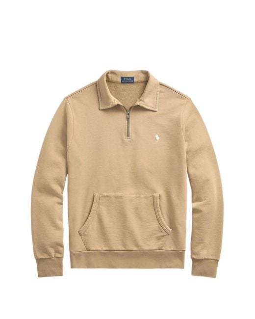 Polo Ralph Lauren Natural Zip-Fastening Pocket Polo Shirt for men