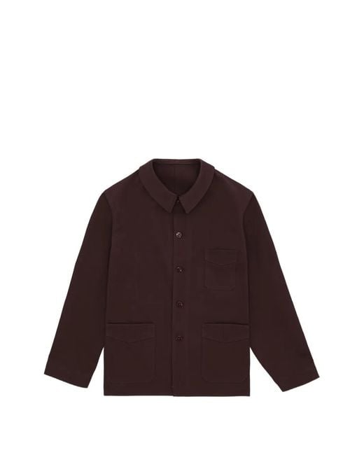 Fortela Purple Boulevard Patch-Pocket Shirt Jacket for men