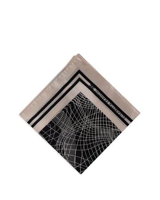 Elisabetta Franchi Gray Silk Foulard Scarf With Abstract Print