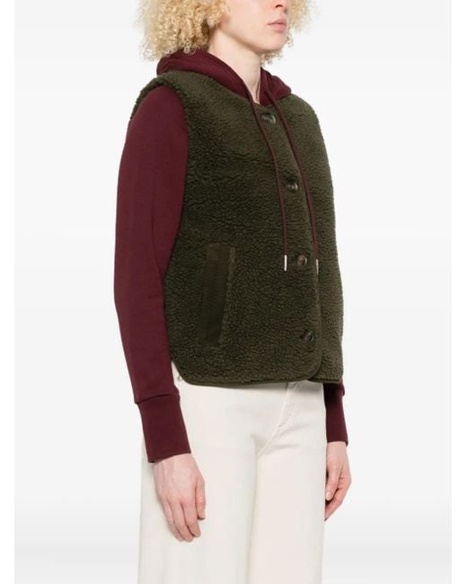 Barbour Green Fleece Buttoned Gilet