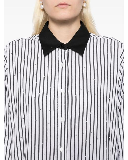 Macgraw White Striped Oversized Shirt