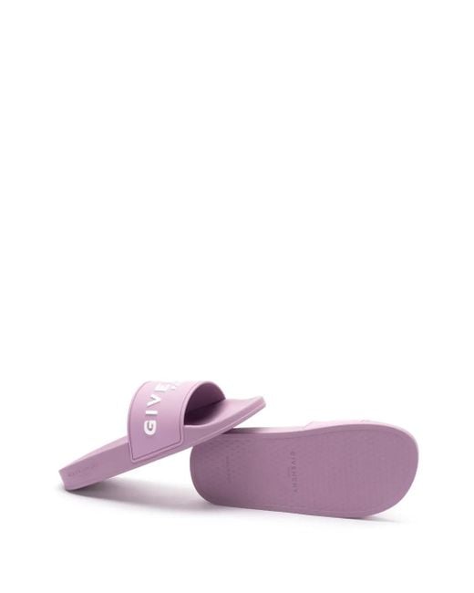 Givenchy Slippers Met Logo-Applicatie in het Purple