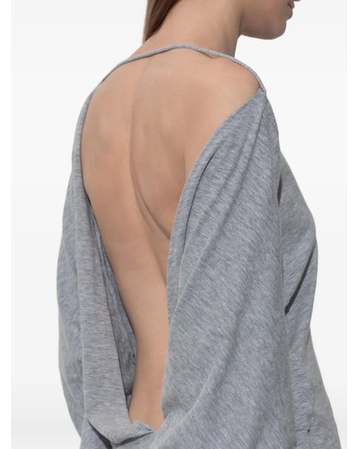 DSquared² Gray Open Back Long Sleeve Dress