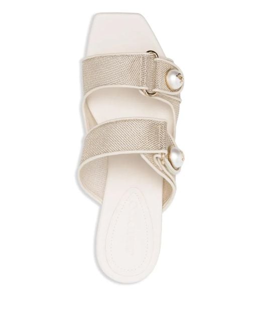 Jimmy Choo White Fayence Mules 95Mm