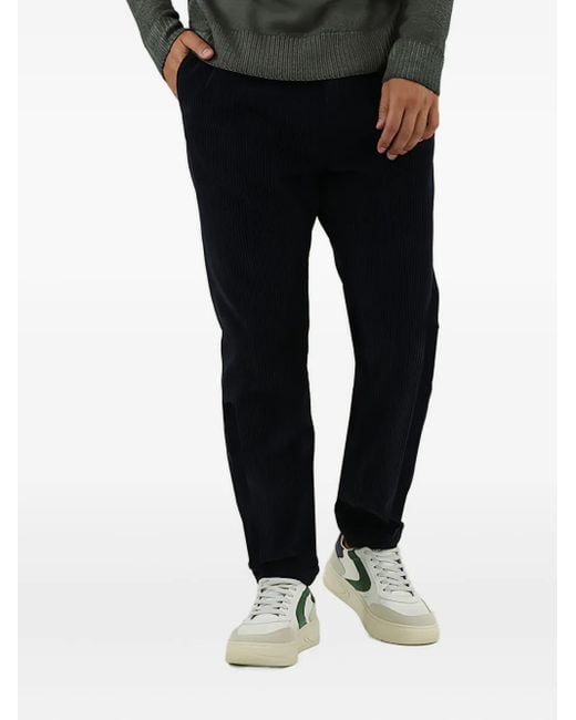 Cruna Black Mitte Corduroy Drawstring Trousers for men