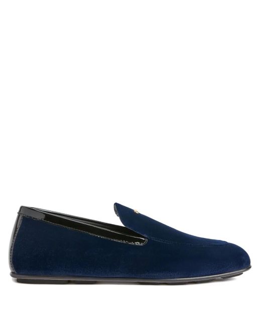 Giuseppe Zanotti Blue Gz Driver Velvet Loafers for men