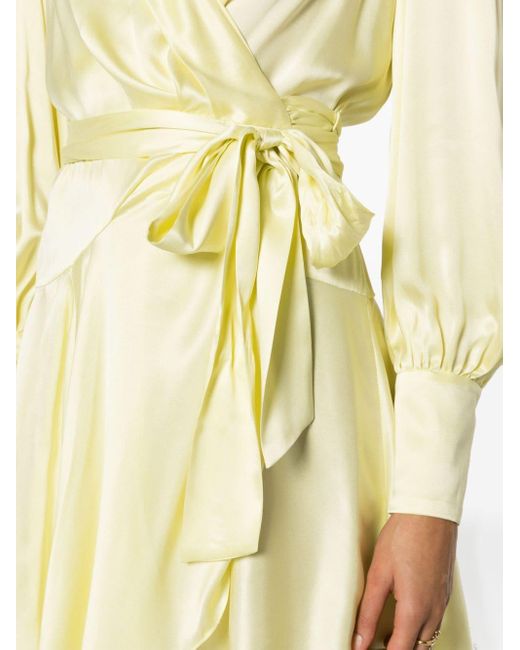 Robe portefeuille à manches longues Zimmermann en coloris Yellow