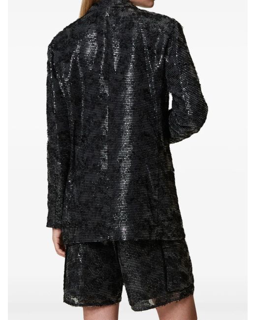 Twinset Black Sequin-Embellished Blazer