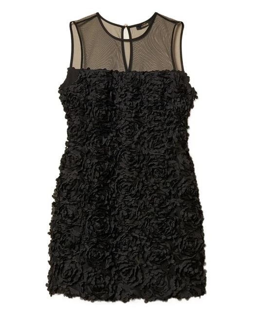 Twinset Black Floral Tulle Mini Dress