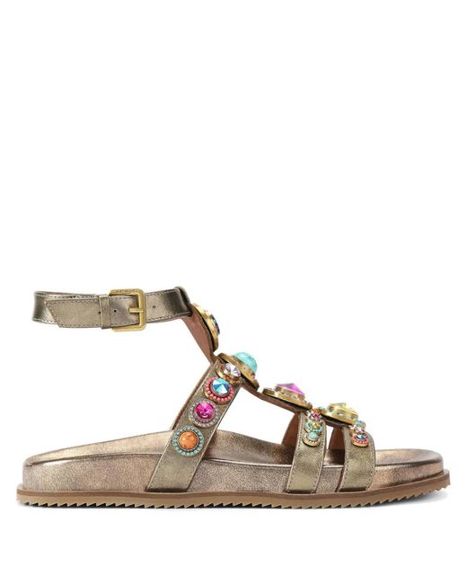 Kurt Geiger Brown Leather Octavia Flexi Gladiator Sandals
