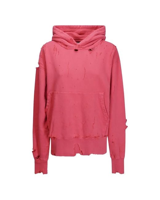 Kuro Pink More Damage Distressed Washed Hoodie