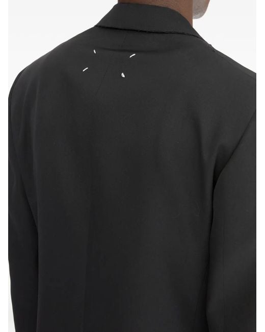 Maison Margiela Black Button Wool Blazer for men
