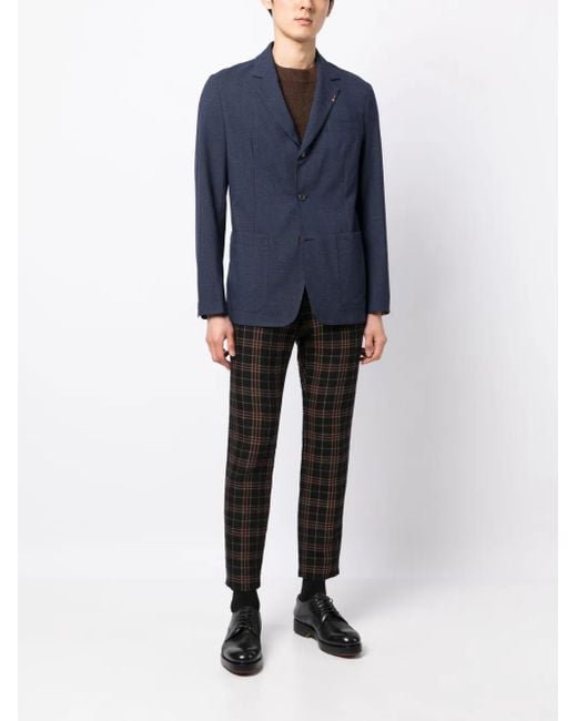Paul Smith Blue Single-Breasted Wool Blazer for men
