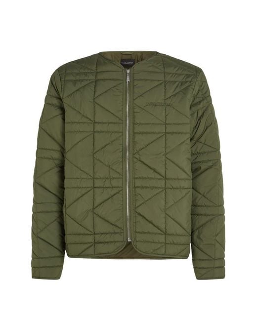 Karl Lagerfeld Green Quilted Lightweight Jacket for men