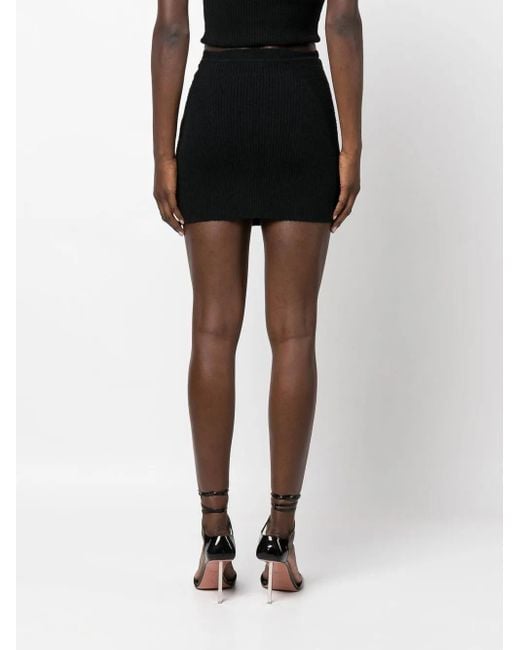 Wardrobe NYC Black Ribbed-Knit Mini Skirt
