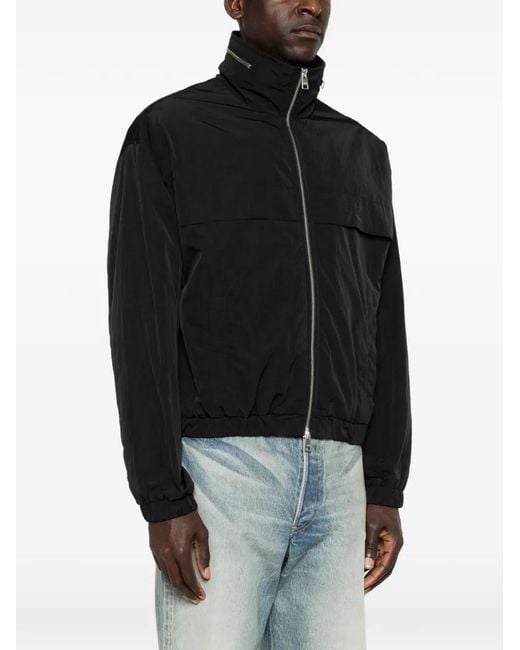AMI Black Zip-Up Bomber Jacket for men
