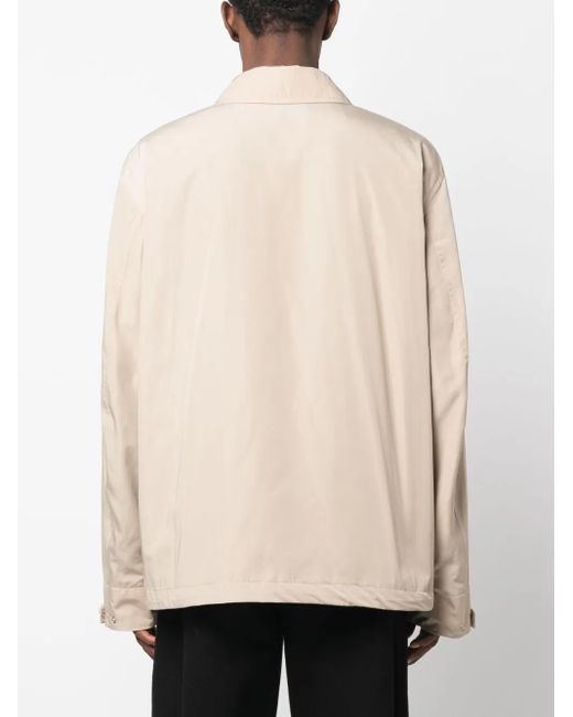 Lanvin Natural Logo-Embroidered Shirt Jacket for men