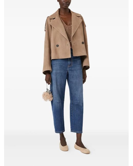 Weekend by Maxmara Natural Maga Leather Jacket