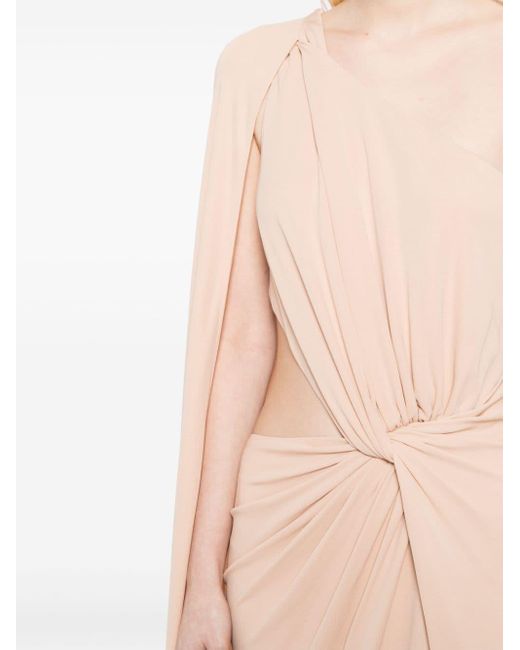 Elie Saab Pink One-shoulder Jersey Gown