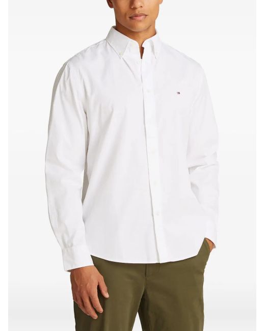 Tommy Hilfiger White Th Flex Long-Sleeved Shirt for men