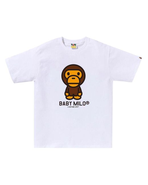 A Bathing Ape White Graphic-print Cotton T-shirt for men