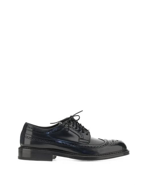 Calce White Brogue-Detail Leather Derby Shoes for men