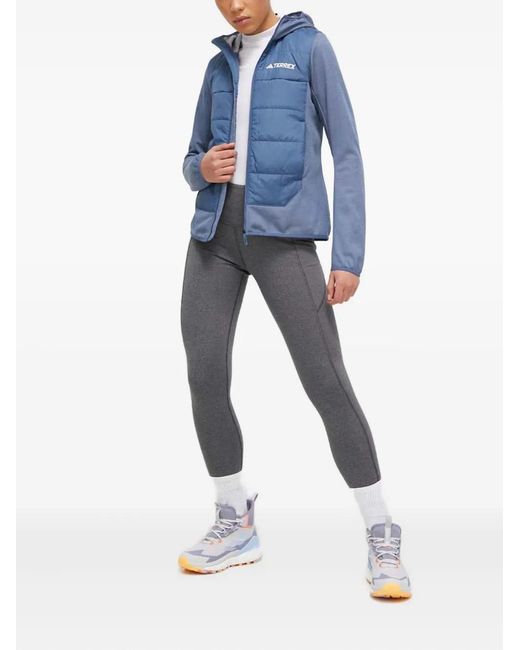 Adidas Blue Quilted Hooded Jacket