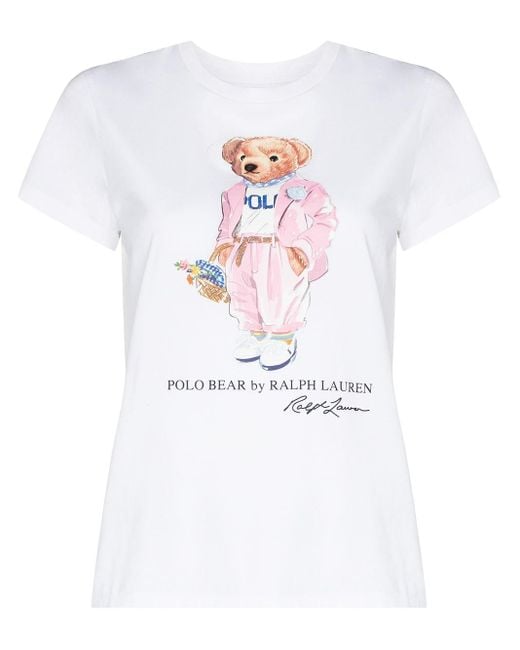 Polo Ralph Lauren White Picnic Bear T-shirt