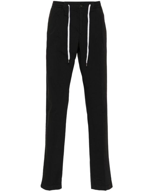PT Torino Black Cotton-blend Chino Trousers for men